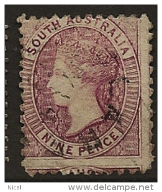 SOUTH AUSTRALIA 1868 9d Red-purple QV SG 77 U NY23 - Used Stamps