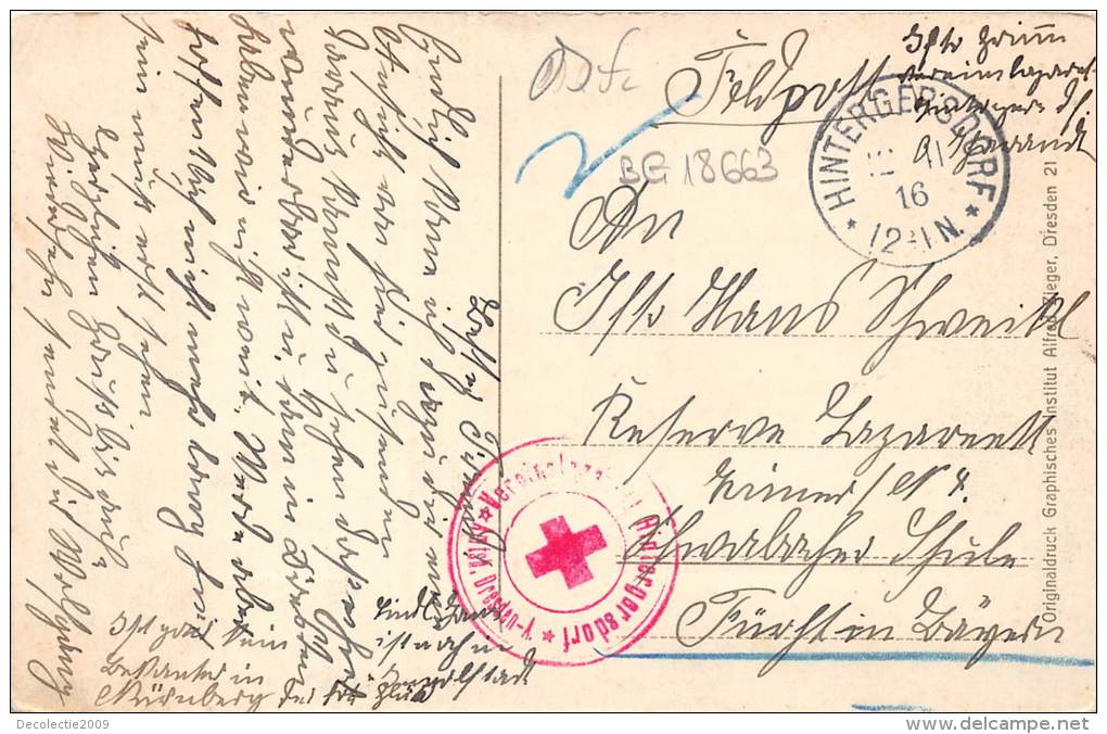 Bg18663 Hintergersdorf Red Cross Back Cancel - Hartha