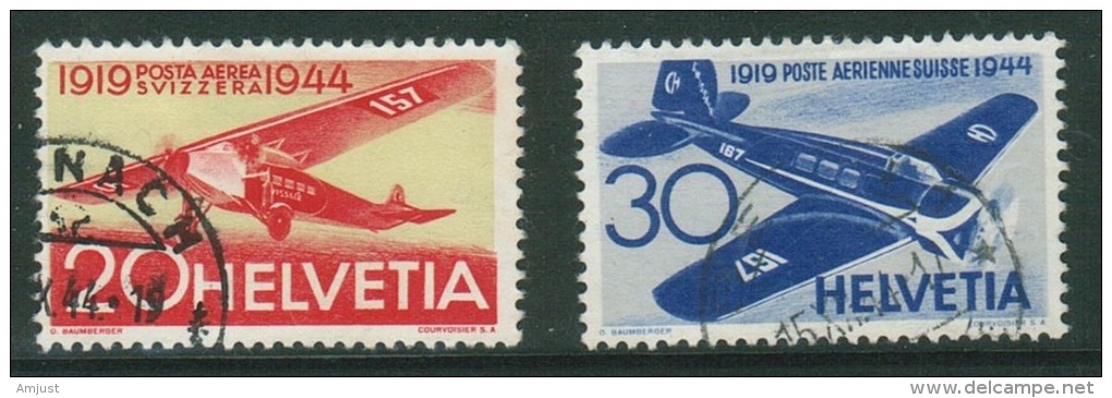 Suisse /Schweiz/Svizzera/Switzerland/aviation/ Poste Aérienne No. 38 + 39 - Oblitérés