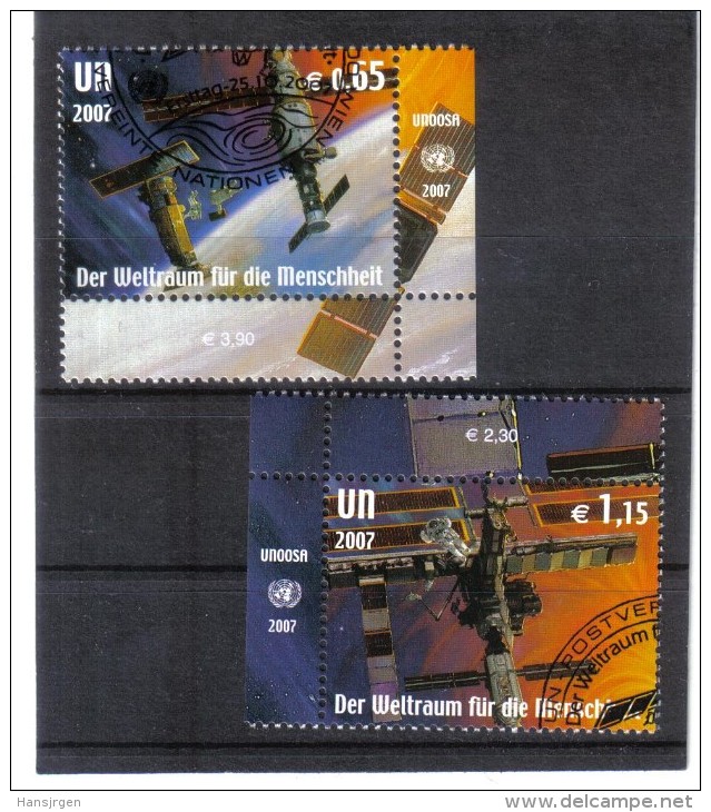 KPÖ341  UNO WIEN 2007 Michl 518/19 WELTRAUMZEITALTER Used / Gestempelt - Used Stamps