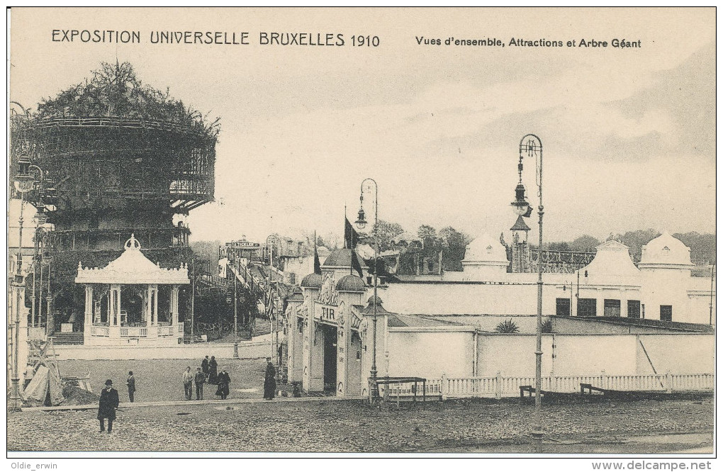AK Bruxelles Brüssel 1910, Weltausstellung, Attractions Et Arbre Geant - Universal Exhibitions