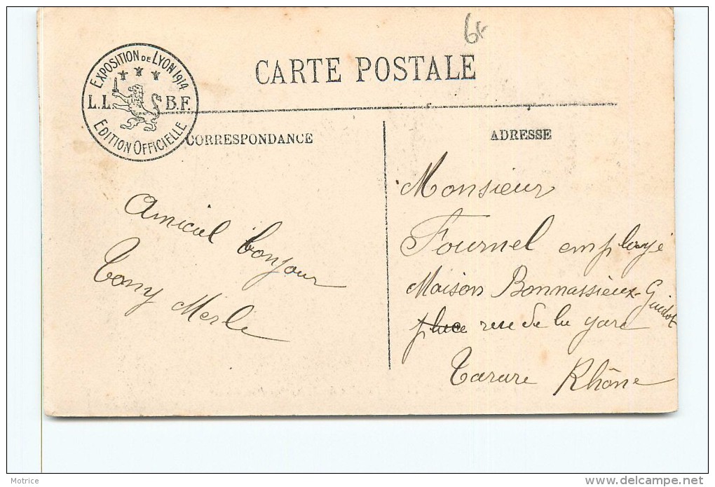 MARSEILLE - Exposition Internationale 1914; Pavillon Des Industries Parisiennes. (timbre Vignette De L'exposition) - Exposition D'Electricité Et Autres