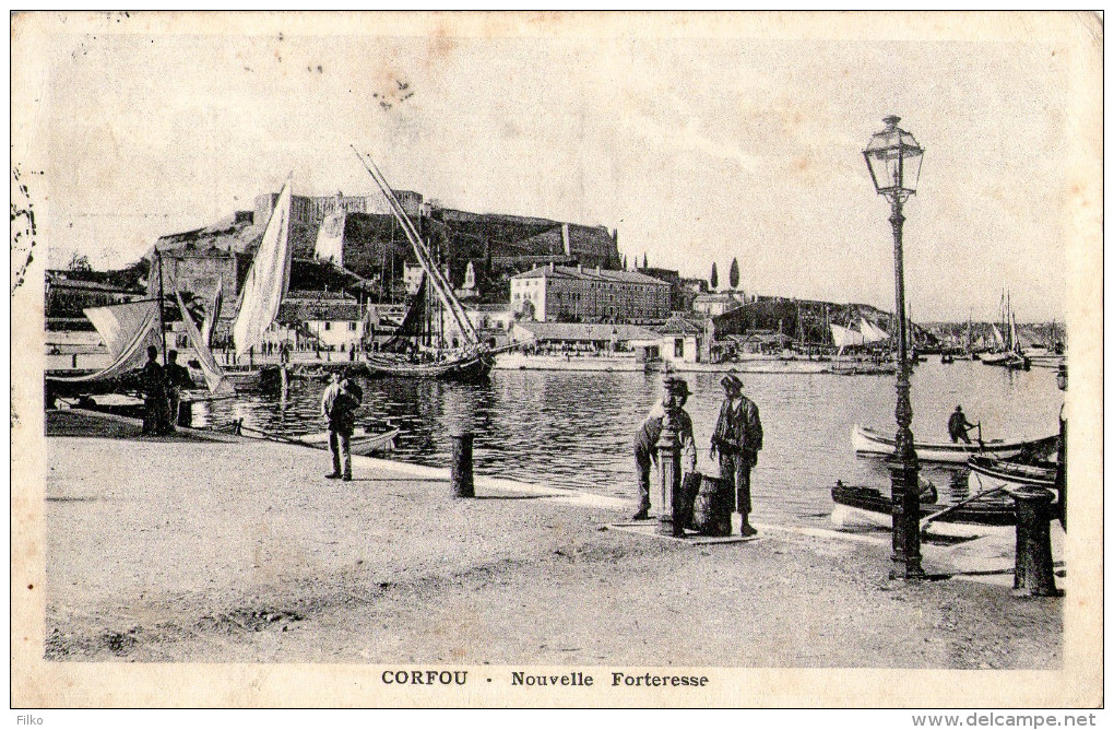 PPC Corfou,nouvelle Fortresse,sent From Kerkira,24.04.1929,to Skopje,05.1929,Macedonia,as Scan - Ionian Islands