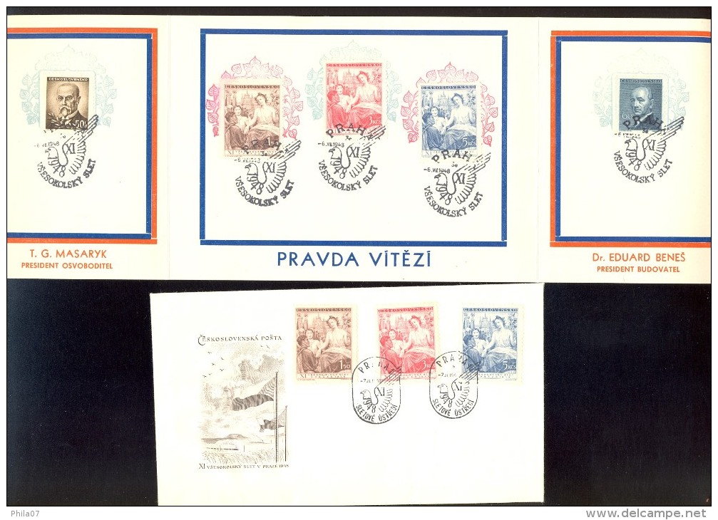 Czechoslovakia - Lot Of FDC Envelopes And Stamp On Topic 'Sokoli'. Excellent Quality. Interesting. - Brieven En Documenten