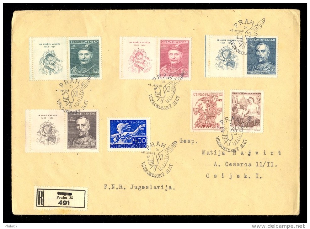 Czechoslovakia - lot of FDC envelopes and stamp on topic 'Sokoli'. Excellent quality. Interesting.