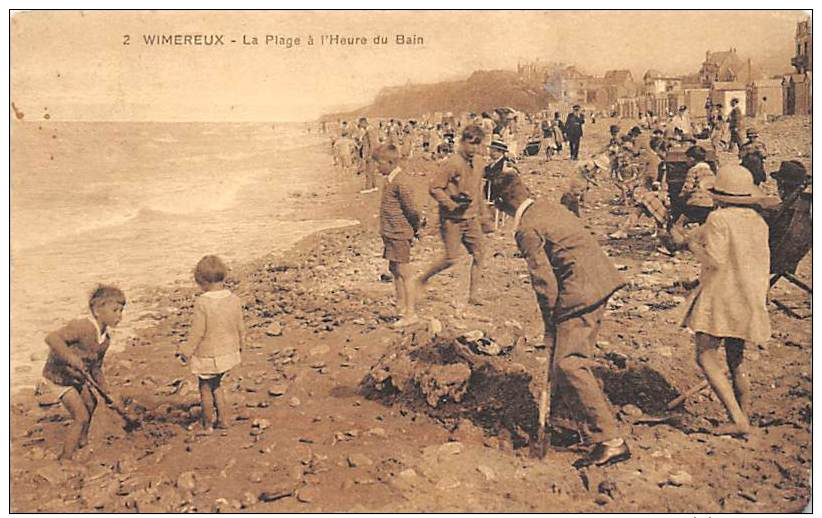 62 WIMEREUX LA PLAGE A L'HEURE DU BAIN  ANIME - Autres & Non Classés