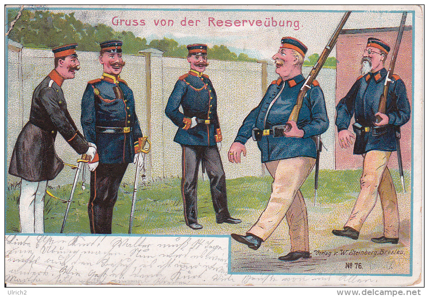 AK Gruss Von Der Reserveübung - Deutsche Armee - Patriotika - Humor - 1910 (14689) - Humor