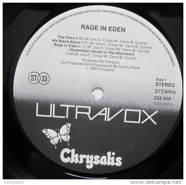 * LP *  ULTRAVOX - RAGE IN EDEN (Holland 1981 EX-!!!) - Disco, Pop