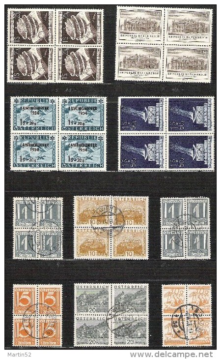 ALTE 4er-Blocks 1899-1954, meistens o, zum Einzelpreis x 4 = Michel 2006 € 512.00