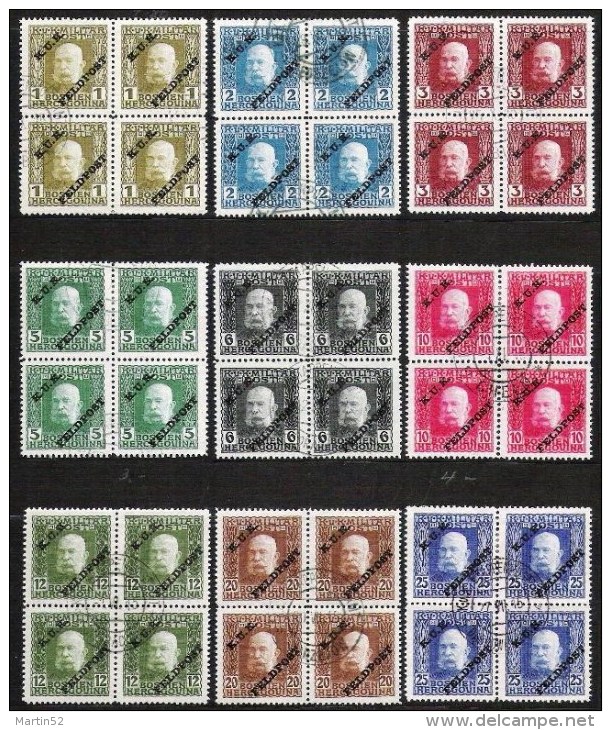 ALTE 4er-Blocks 1899-1954, meistens o, zum Einzelpreis x 4 = Michel 2006 € 512.00