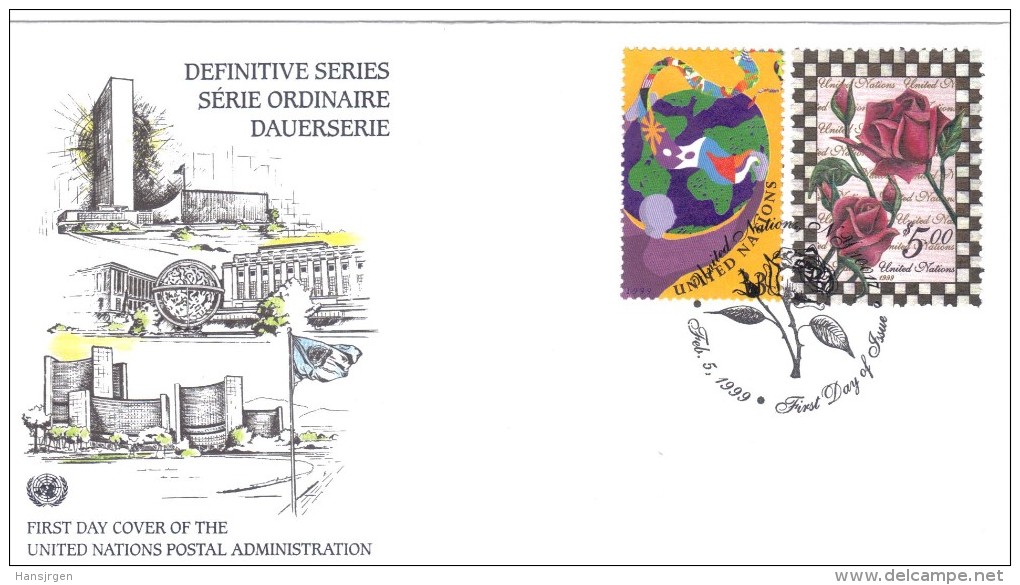 XIO35 FDC UNO NEW YORK  1999 MICHL 805/06  FIRST DAY COVER 1 STÜCK - Sonstige & Ohne Zuordnung