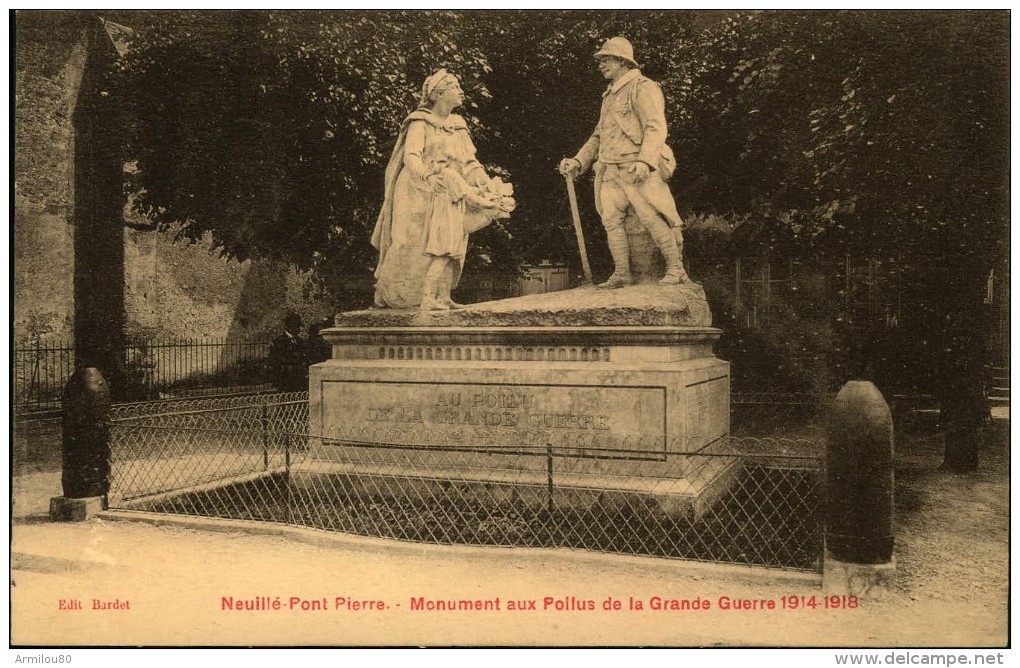 N°62  DID 2  NEUILLE PONT PIERRE MONUMENT AUX POILUS DE LA GRANDE GUERRE - Neuillé-Pont-Pierre