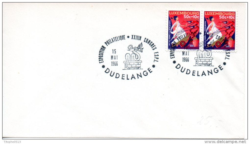 LUXEMBOURG. Enveloppe Ayant Circulé En 1966. Oblitération : Exposition Philatélique De Dudelange - Maschinenstempel (EMA)