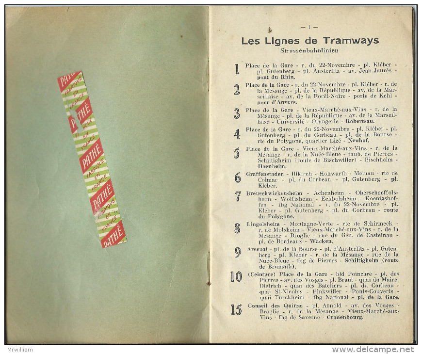 Guide AMMEL De La Ville De STRASBOURG (67) / Nouvelle Et Ancienne Dénomination Des Rues  + Plan De La Ville - 1901-1940