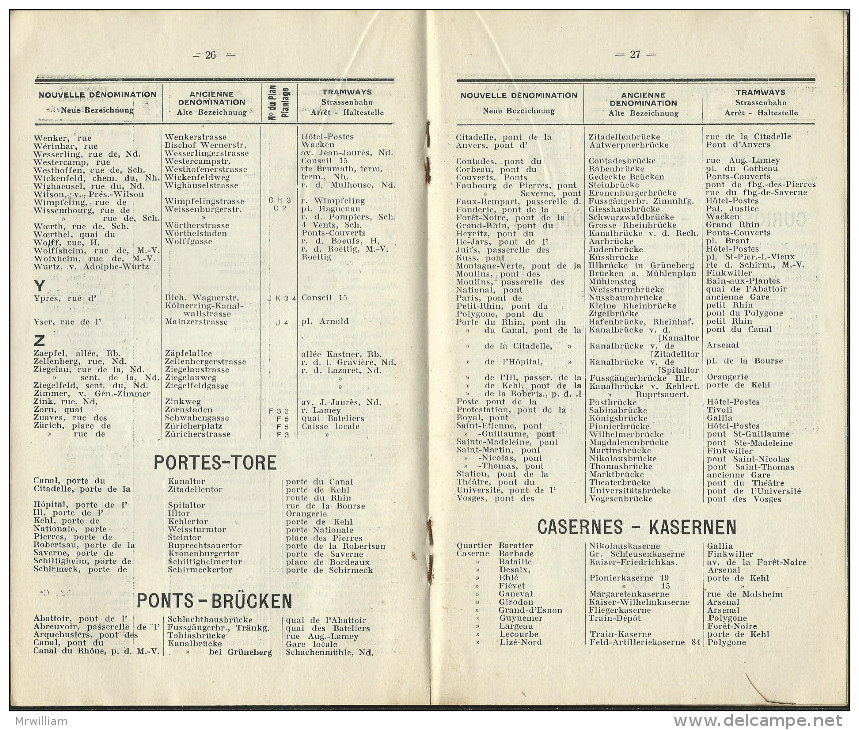 Guide AMMEL De La Ville De STRASBOURG (67) / Nouvelle Et Ancienne Dénomination Des Rues  + Plan De La Ville - 1901-1940