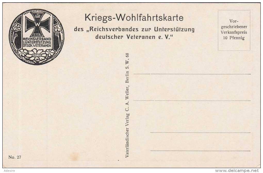 GENERALOBERST Von GLUCK - Kriegs-Wohlfahrtskarte 1915 - Personen