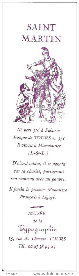 SAINT MARTIN ... EVEQUE DE TOURS EN 371 - Marque-Pages