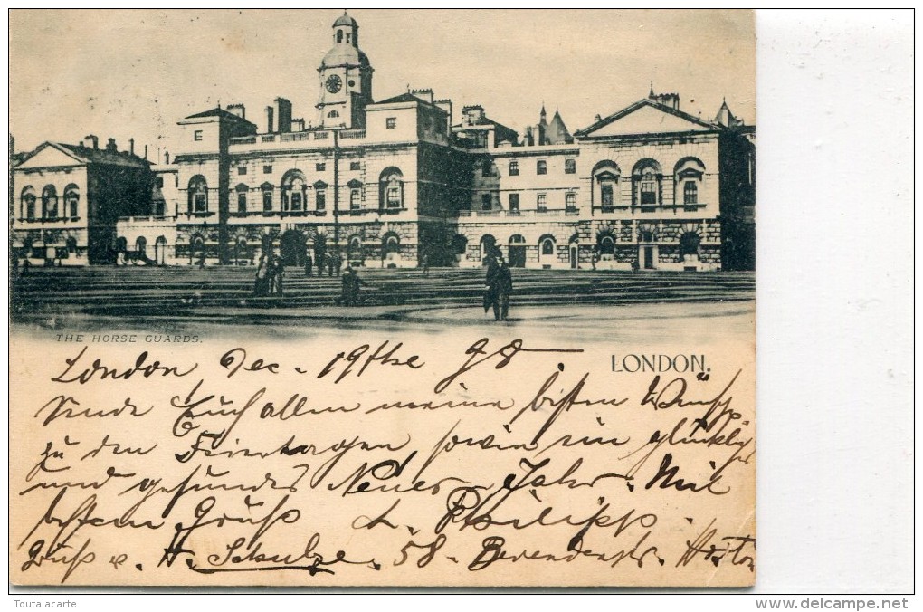 POST CARD ENGLAND LONDON THE HORSE GUARDS 1898 - Other & Unclassified