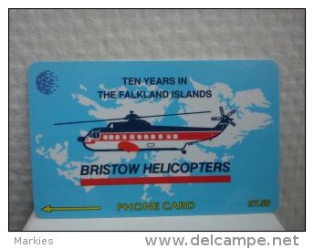 Phonecard Falkland Island  Bristow Helicopters NO 2CWFA - Falkland