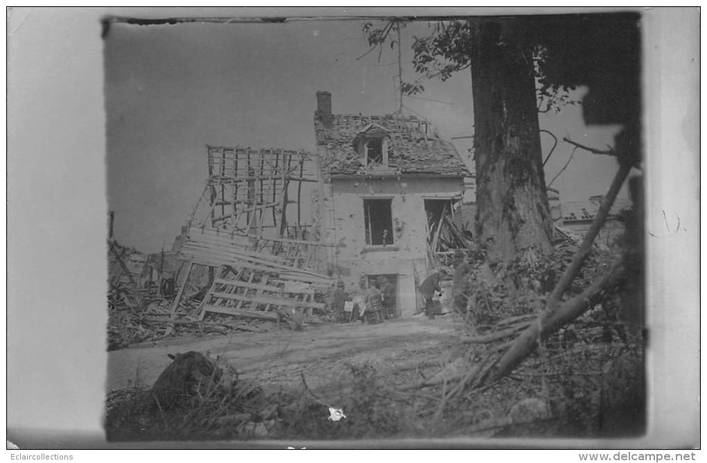 Moreuil    80      Guerre 14/18 Maison Bombardée + 1 Photo 11x8.5 - Moreuil