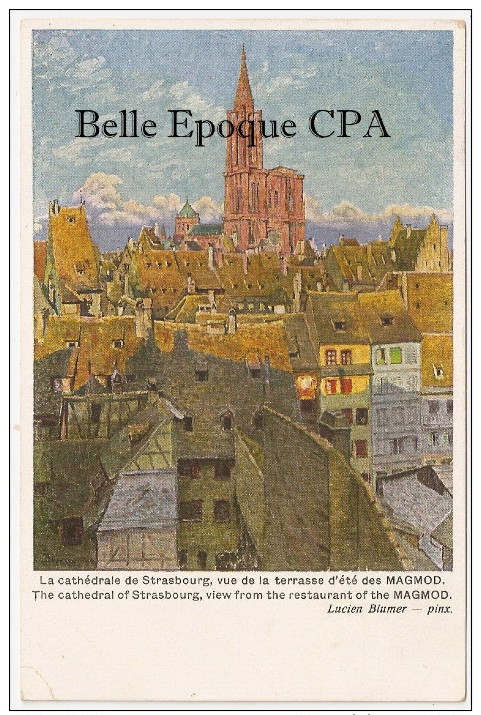 67 - STRASBOURG - La Cathédrale Vue De La Terrasse D'été Des MAGMOD +++ Lucien Blumer +++ Vers Saint-Leu, 1921 +++ RARE - Strasbourg