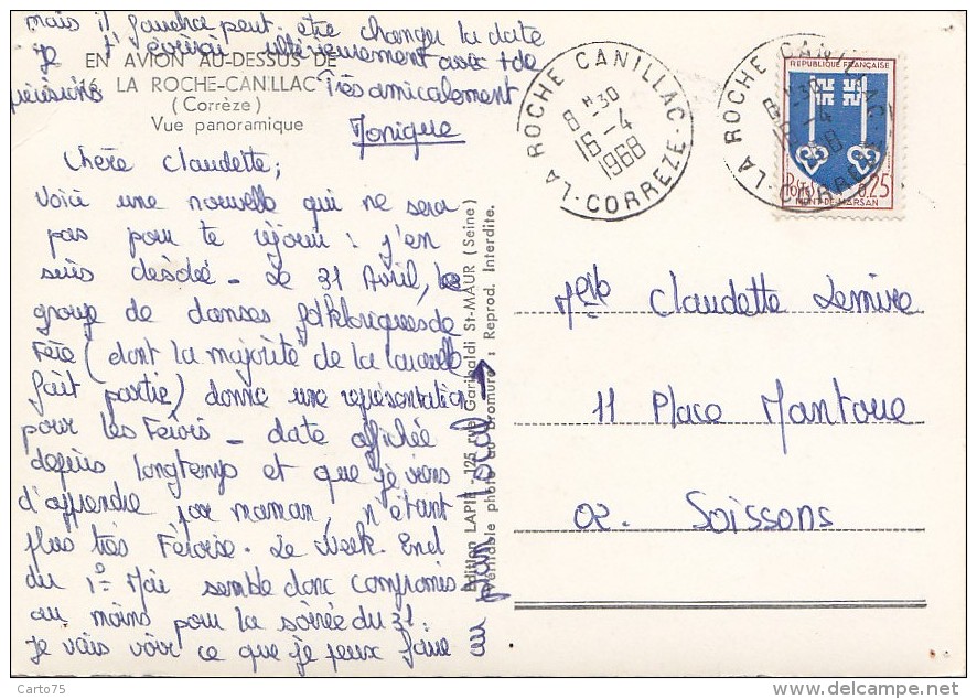 La Roche Canillac 19 - Vue Panoramique - Cachet Postal 1968 - Altri & Non Classificati