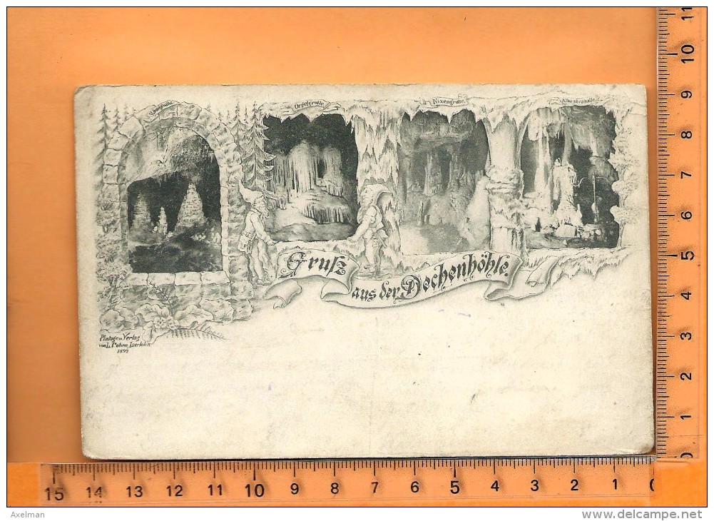 ISERLOHN: Lithographie Multi Vues, Grussaus Der Dechenhöhle - Iserlohn