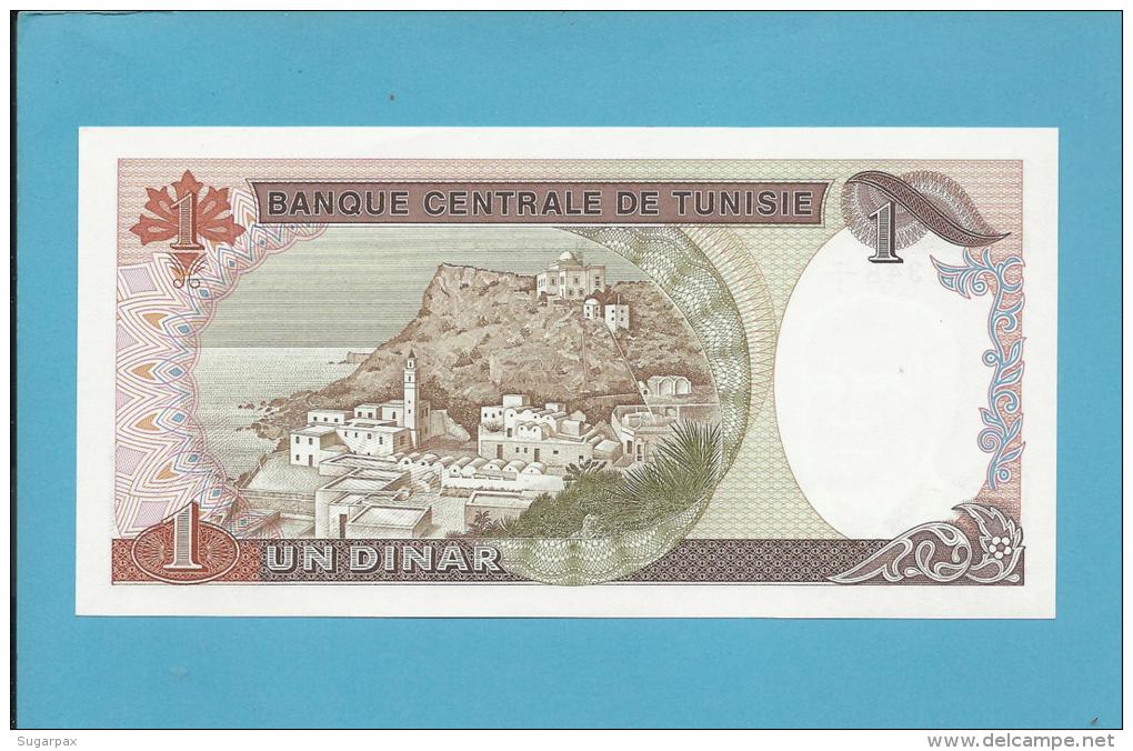 TUNISIA - 1 DINAR - 1980 - P 74 - UNC. - Habib Bourguiba - 2 Scans - Tunisie