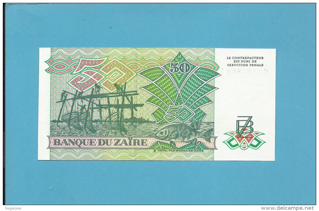 ZAIRE - 50 ZAIRES - 30/06/1988 - Pick 32 - Sign. 7  - UNC. - Mobutu - 2 Scans - Zaire