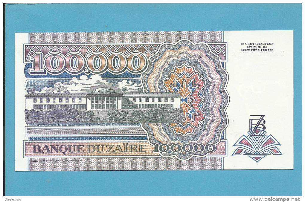 ZAIRE - 100.000 ZAIRES - 04/01/1992 - Pick 41 - UNC. - Sign. 8 - Mobutu - 2 Scans - Zaire