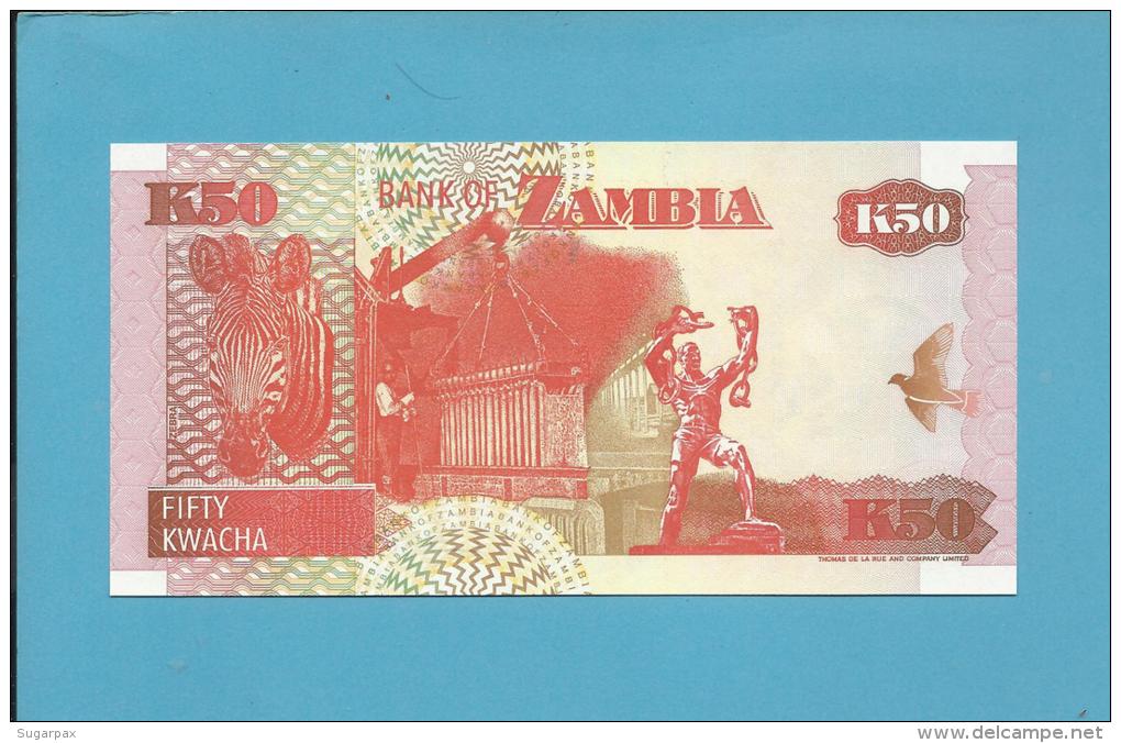 ZAMBIA - 50 KWACHA - 1992 - Pick 37.b - Sign. 11 - Fish Eagle - 2 Scans - Zambia