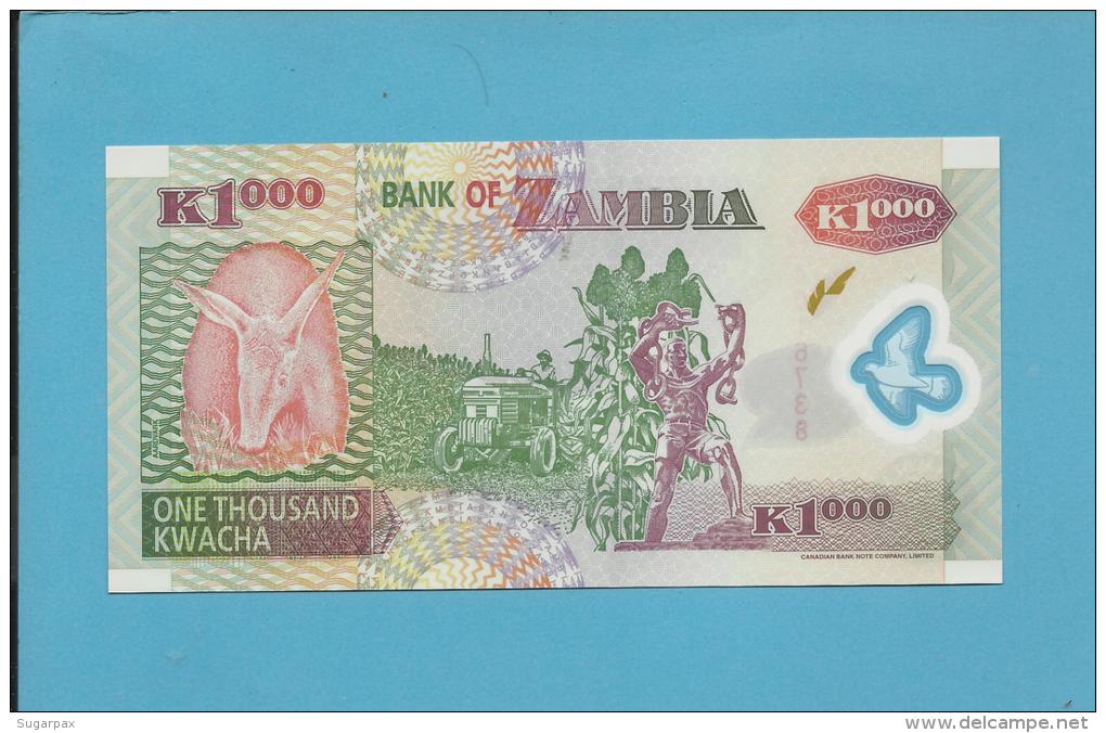 ZAMBIA - 1000 KWACHA - 2005 - Pick 45.d - Sign. 12 - Fish Eagle - Polymer Plastic - 2 Scans - Zambie