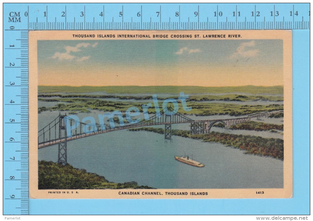 Thousand Islands (  International Bridge  Crossing The St-Lawrence  Ed: Jubb, Cir 1940 ) CPSM 2 Scans - Thousand Islands