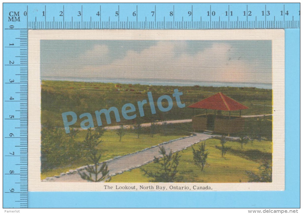 North Bay Ont. ( The Lookout , On KRO-O-GRAPH Postcard ) CPSM 2 Scans - North Bay