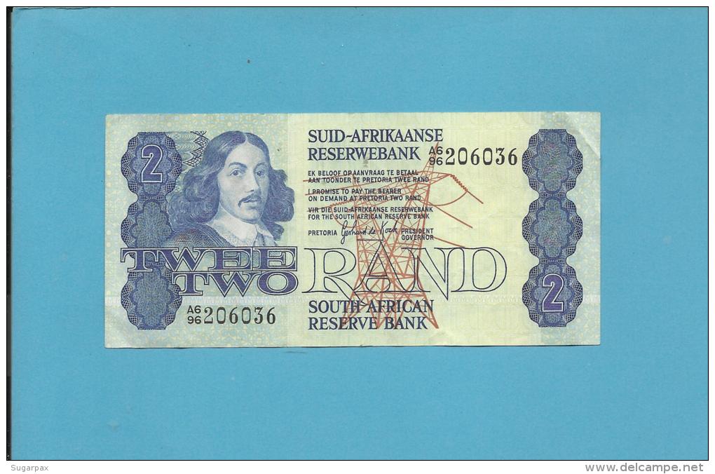 South Africa - 2 RAND - ( 1981 - 83 ) - Pick 118.c - Sign. 6 - Watermark: J. Van Riebeek - 2 Scans - Afrique Du Sud