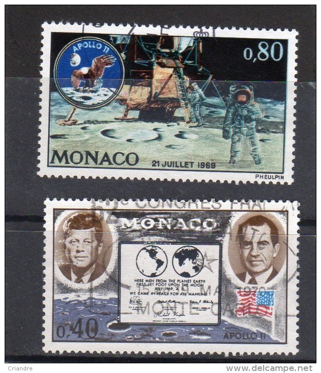 Monaco:"Apollo XI"série De 2 Valeurs N°829 N°830  Oblitérés - Europe