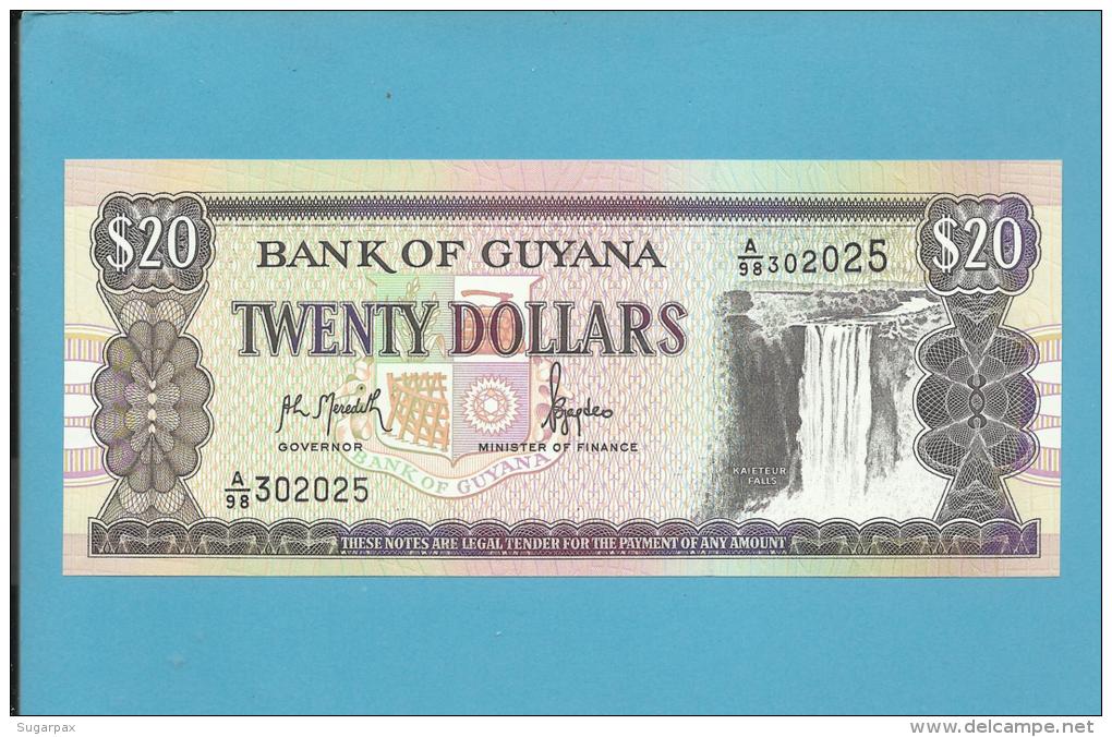 GUYANA - 20 DOLLARS - ND ( 1996 ) Sign. 10 - Pick 30 - UNC. - 2 Scans - Guyana