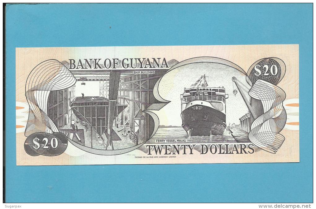 GUYANA - 20 DOLLARS - ND ( 1996 ) Sign. 10 - Pick 30 - UNC. - 2 Scans - Guyana