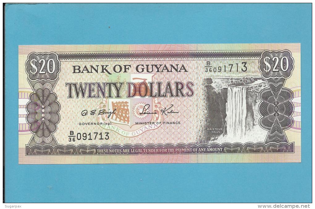 GUYANA - 20 DOLLARS - ND ( 1996 ) Sign. 12 - Pick 30 - UNC. - 2 Scans - Guyana