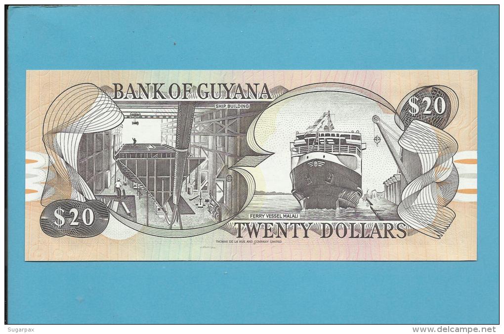 GUYANA - 20 DOLLARS - ND ( 1996 ) Sign. 12 - Pick 30 - UNC. - 2 Scans - Guyana