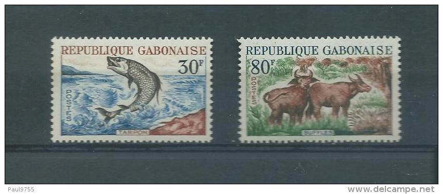 GABON (REPUBLIQUE)  1964   Y.T  171-173  MNH/** BUFFLES ET TARPON - Gabon (1960-...)