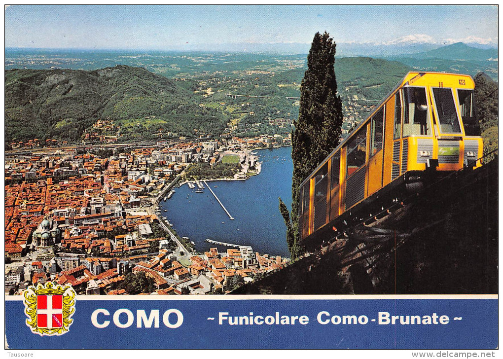 Zs52118 Italy Como Cable Way Train Como Brunate Coats Of Arm - Seilbahnen