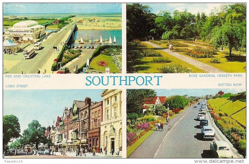 GB - La - Southport - Multiview : Pier &amp; Yachting Lake, Hesketh Park, Lord Street, Rotten Row - Dennis N° S.T. 0588 - Southport