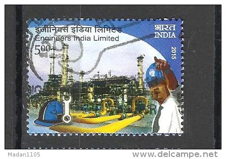 INDIA, 2015, Engineers India Limited-Civil Construction, Hat, Spanner, Petroleum, FINE USED, First Day Cancelled. - Usati