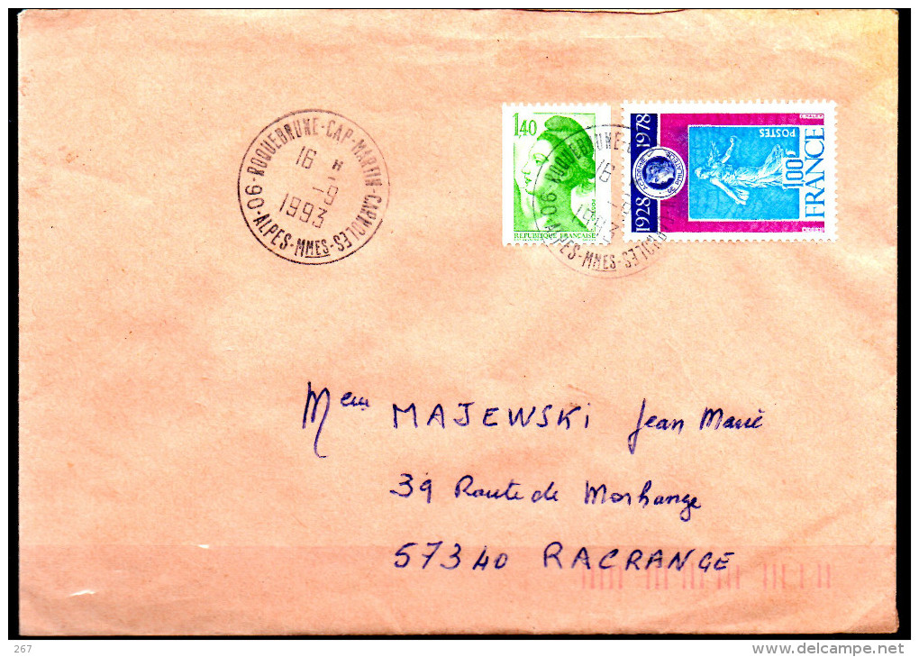 FRANCE   Lettre 1993   Semeuse - Correo Postal