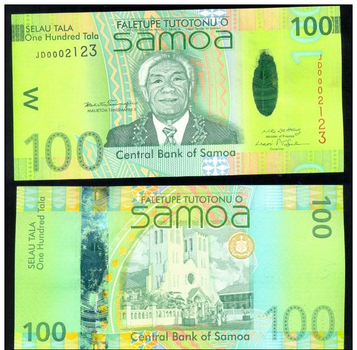 WESTERN SAMOA * 100 TALA * P 42 YEAR 2008 * UNC BANKNOTE - Samoa