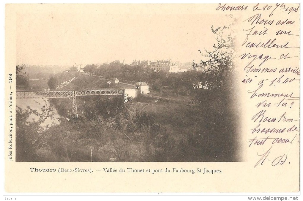 Dépt 79 - THOUARS - Vallée Du Thouet Et Pont Du Faubourg Saint-Jacques - Thouars