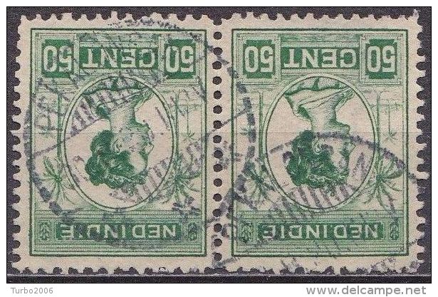 Ned. Indië: Langebalkstempel PEKALONGAN Op 1913-31 Koningin Wilhelmina 50 Cent  Groen Paartje NVPH 129 A - Nederlands-Indië