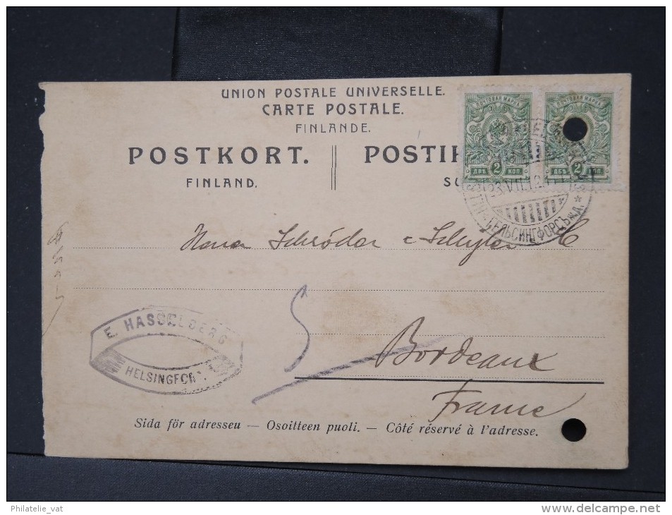 FINLANDE -Entier Postal Voyagé Pour Bordeaux En 1912  à Voir    P4730 - Entiers Postaux