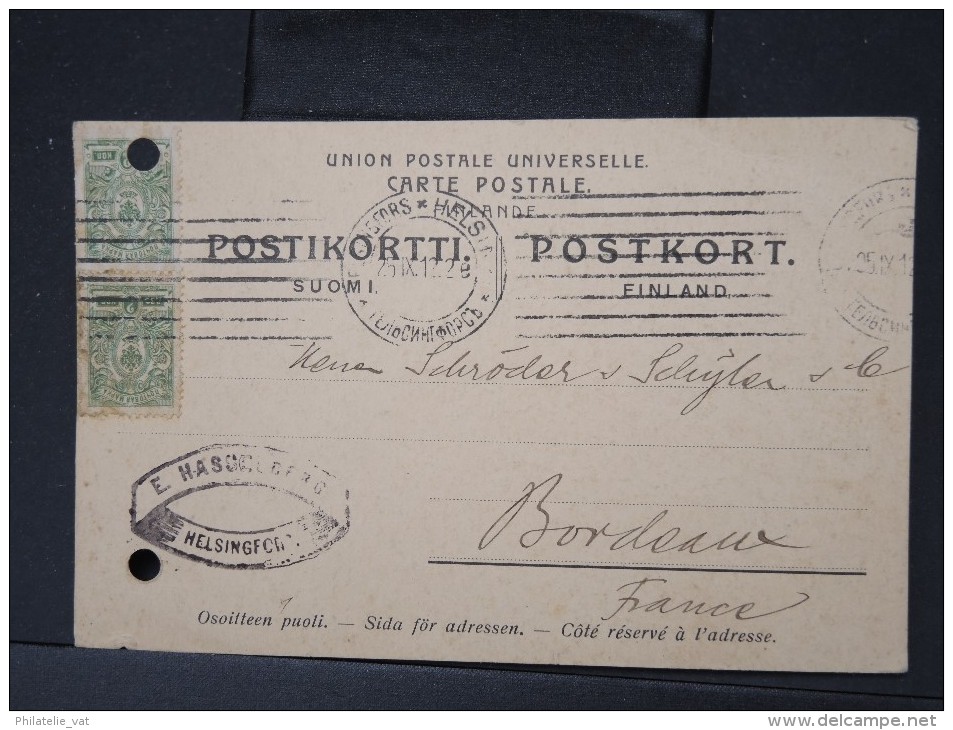 FINLANDE -Entier Postal Voyagé Pour Bordeaux En 1912  à Voir    P4731 - Interi Postali